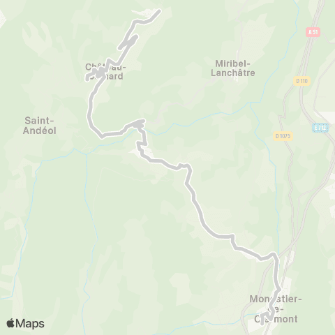 ARA Cars Région Isère - Scolaire Château Bernard-Monestier de Clermont map