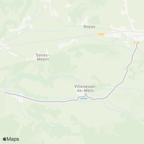 ARA Cars Région Isère - Scolaire Meyssies-Vil. de Marc-St Jean de Bournay map