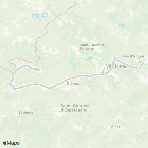 ARA Cars Région Isère - Scolaire St J. Chaleyssin-Heyrieux-l'Isle d'Abeau map