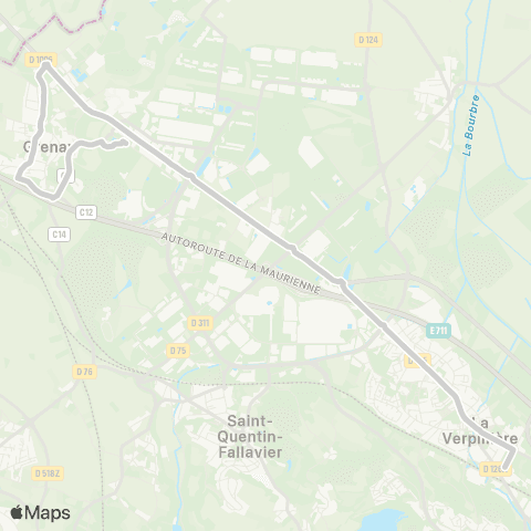 ARA Cars Région Isère - Scolaire Grenay-Chesnes-la Verpilliere map