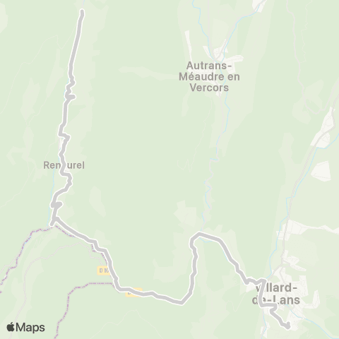 ARA Cars Région Isère - Scolaire Rencurel-Villard de Lans map