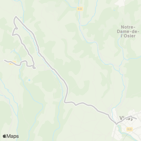 ARA Cars Région Isère - Scolaire Varacieux Stade-Vinay map