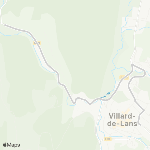 ARA Cars Région Isère - Scolaire Primaire les Jarrands-Villard de Lans map