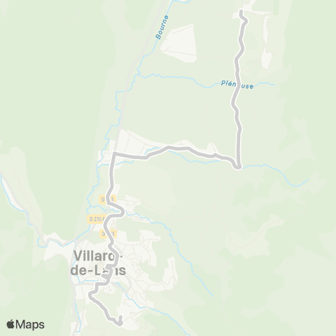 ARA Cars Région Isère - Scolaire Engins-Lans en Vercors-Villard de Lans map