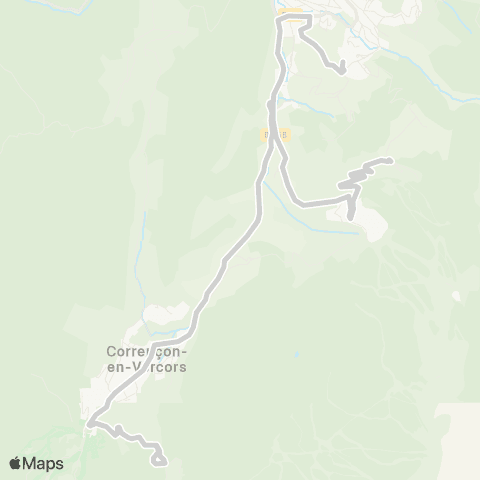 ARA Cars Région Isère - Scolaire Cote 2000-Corrençon-Villard de Lans map