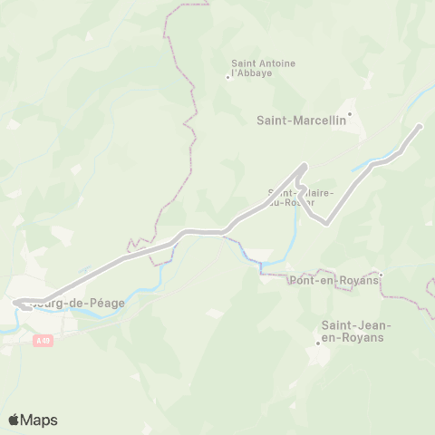 ARA Cars Région Isère - Scolaire Izeron-St Romans-St Marcellin-Romans map