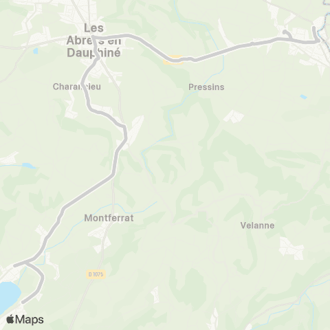 ARA Cars Région Isère - Scolaire Paladru-Pressins-Pont de Beauvoisin map