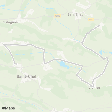 ARA Cars Région Isère - Scolaire Vignieu-Montcarra-Salagnon-St Chef map