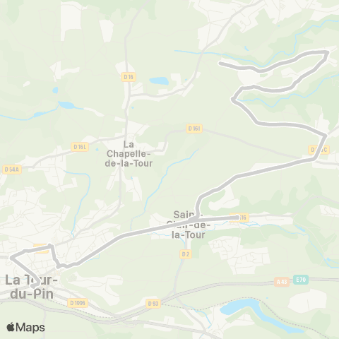 ARA Cars Région Isère - Scolaire Faverges-la Tour du Pin map