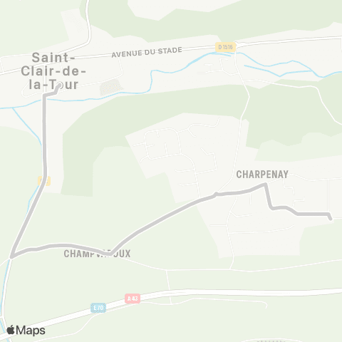 ARA Cars Région Isère - Scolaire Primaire le Foulon-Charpenay map