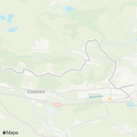 ARA Cars Région Isère - Scolaire Bois de Cessieu-Rochetoirin-Tour du Pin map