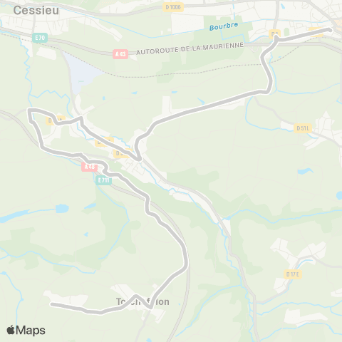 ARA Cars Région Isère - Scolaire Belmont-St Victor-la Tour du Pin map