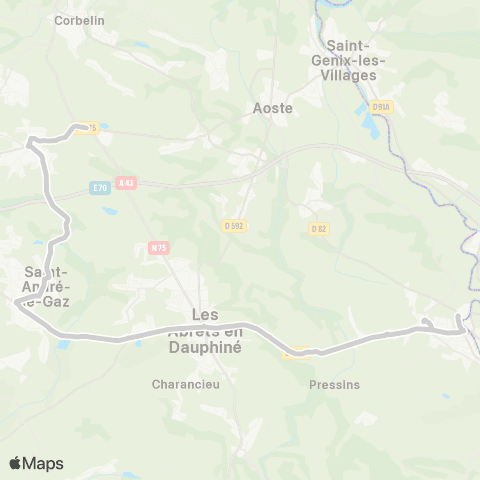 ARA Cars Région Isère - Scolaire La Batie-Pont de Beauvoisin map
