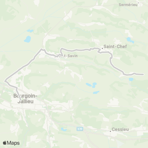 ARA Cars Région Isère - Scolaire St Chef-St Savin-Bourgoin Jallieu map