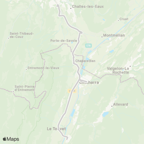 ARA Cars Région Isère - Scolaire Goncelin-Pontcharra-la Ravoire map