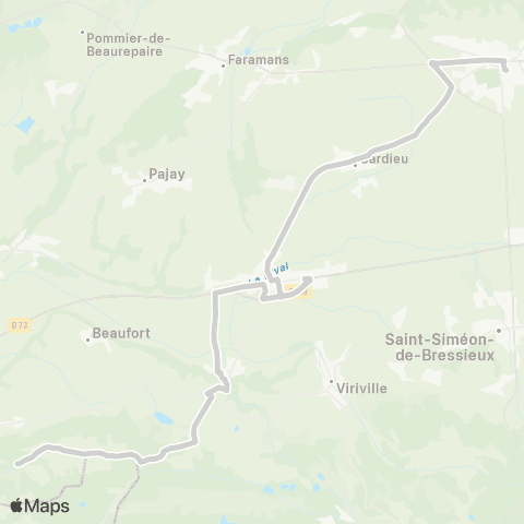 ARA Cars Région Isère - Scolaire Lentiol-Marcilloles-la Cote St André map