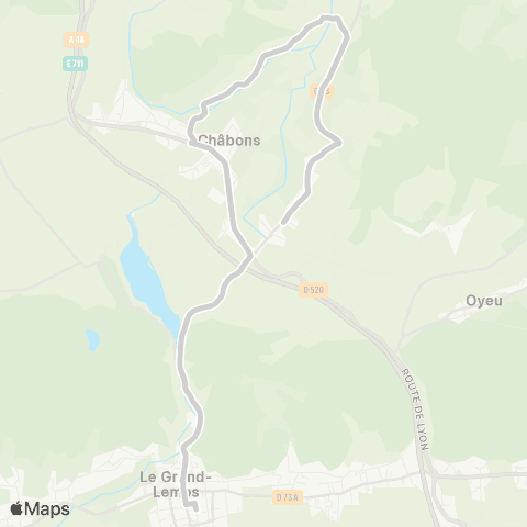 ARA Cars Région Isère - Scolaire Chabons-le Grand Lemps map