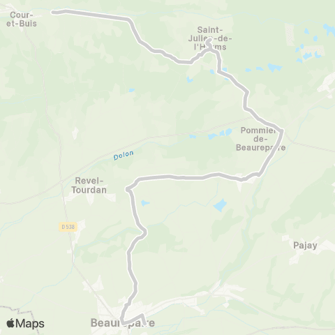 ARA Cars Région Isère - Scolaire Cour et Buis-Beaurepaire map