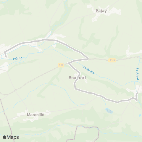 ARA Cars Région Isère - Scolaire Lentiol-Thodure-Beaufort-Beaurepaire map