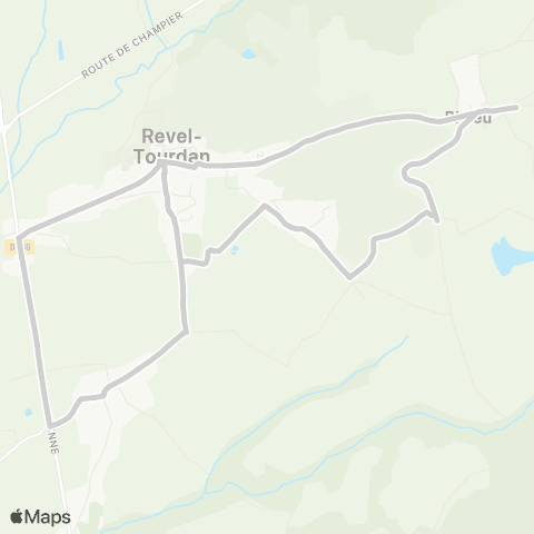 ARA Cars Région Isère - Scolaire Pisieu-Revel Tourdan map