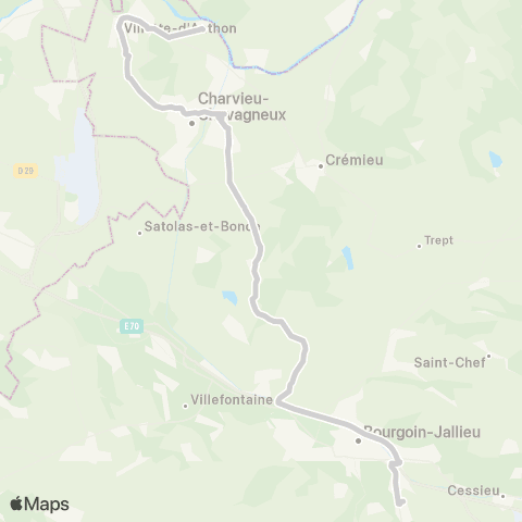 ARA Cars Région Isère - Scolaire Villette d'Anthon-Nivolas Vermelle map