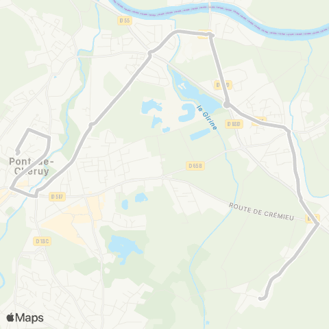 ARA Cars Région Isère - Scolaire Saint Romain de Jalionas-Pont de Cheruy map