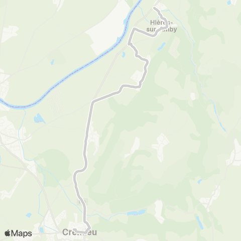 ARA Cars Région Isère - Scolaire Hieres sur Amby-Vernas-Cremieu map