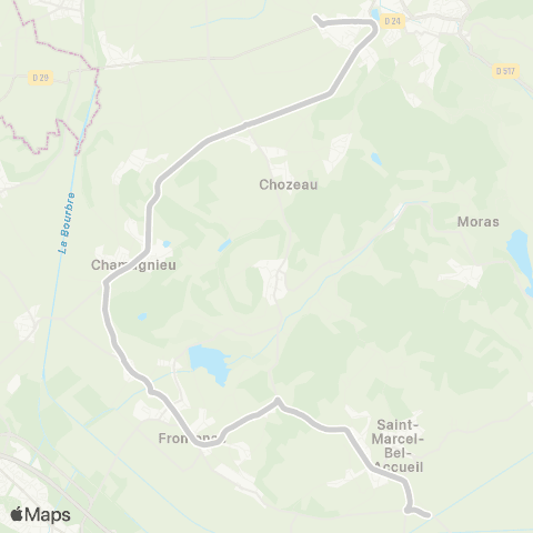 ARA Cars Région Isère - Scolaire St M. Bel Accueil-Frontonas-Villemoirieu map