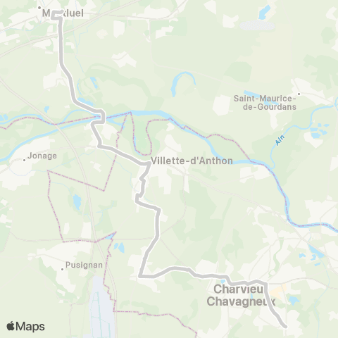 ARA Cars Région Isère - Scolaire St Romain-Pt Cheruy-Dagneux map