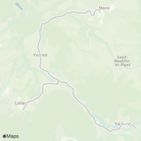 ARA Cars Région Isère - Scolaire Treminis-Mens map