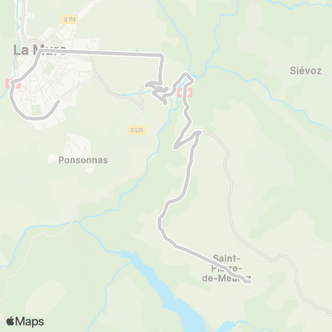 ARA Cars Région Isère - Scolaire St Pierre de Mearotz-la Mure map