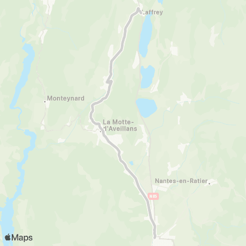 ARA Cars Région Isère - Scolaire Laffrey-Nd de Vaulx-la Mure (Marche) map