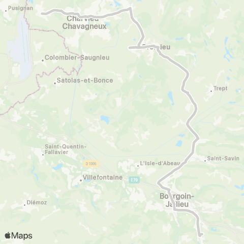 ARA Cars Région Isère - Scolaire St Romain de Jalionas-Nivolas Vermelle map