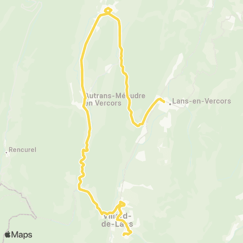 ARA Cars Région Isère Villard de Lans-Meaudre-Autrans-Lans map