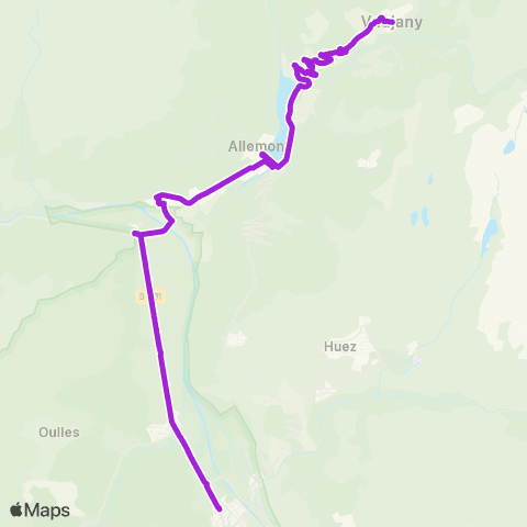 ARA Cars Région Isère Bourg d'Oisans-Allemont-Vaujany map