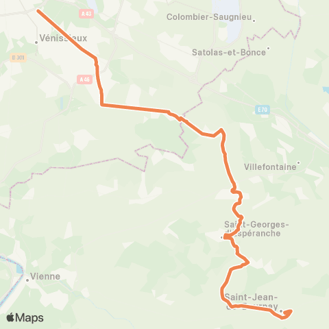 ARA Cars Région Isère St Jean de Bournay-Venissieux map