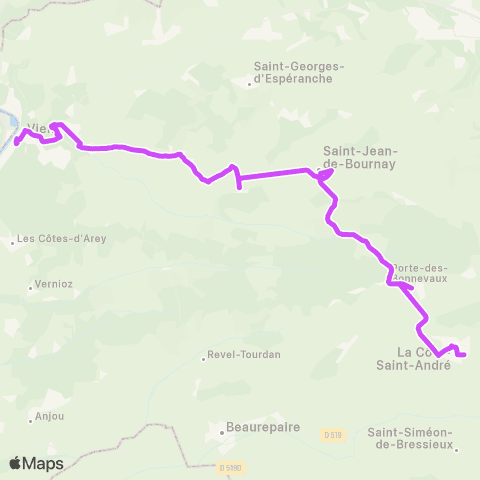 ARA Cars Région Isère Vienne-la Cote St André map