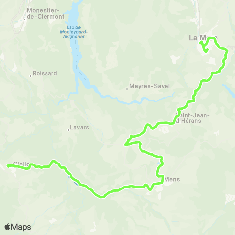ARA Cars Région Isère Mens-la Mure map