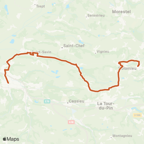 ARA Cars Région Isère Dolomieu-Montcarra-Bourgoin Jallieu map