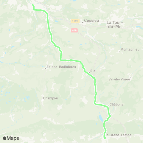 ARA Cars Région Isère Le Grand Lemps-Montrevel-Bourgoin map