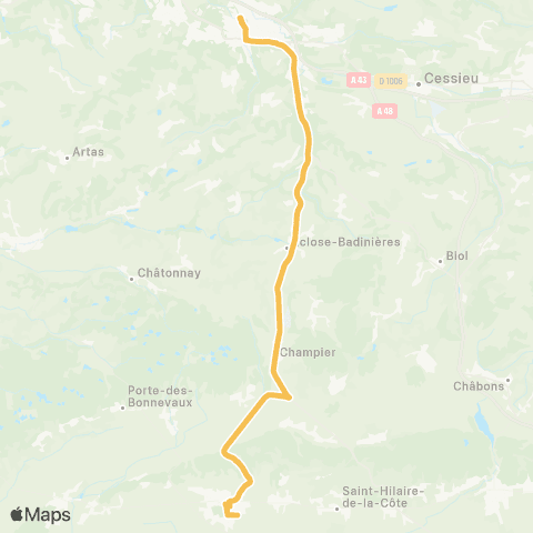 ARA Cars Région Isère La Cote St André-Bourgoin Jallieu map