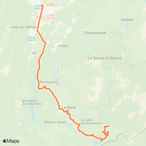 ARA Cars Région Isère La Mure-la Motte d'Aveillans-Grenoble map