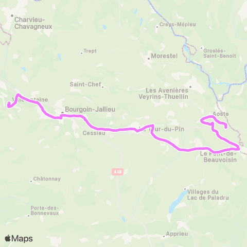 ARA Cars Région Isère Pont de Beauvoisin-St Laurent de Mure map