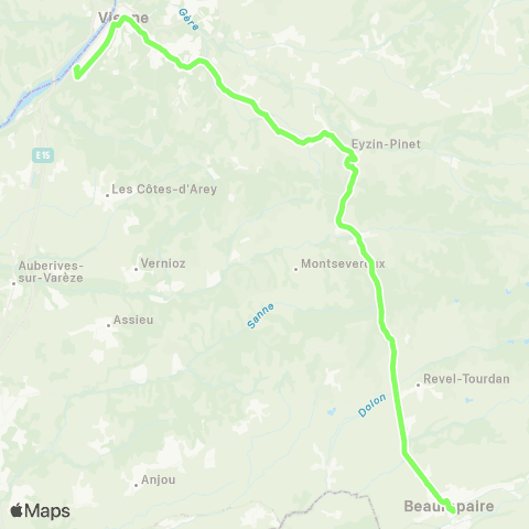 ARA Cars Région Isère Beaurepaire-Vienne map