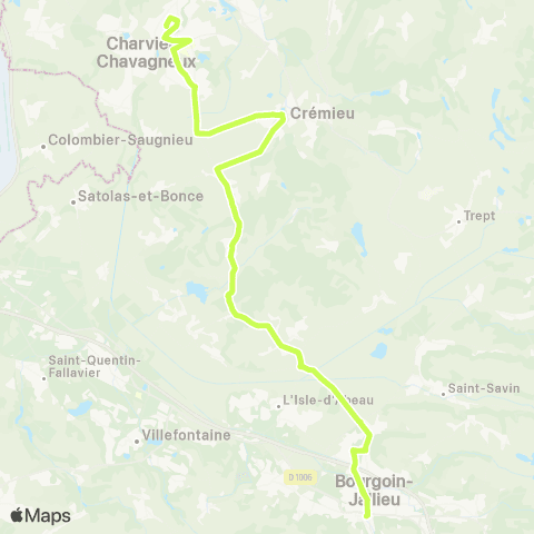ARA Cars Région Isère Pont de Cheruy-Bourgoin Jallieu map