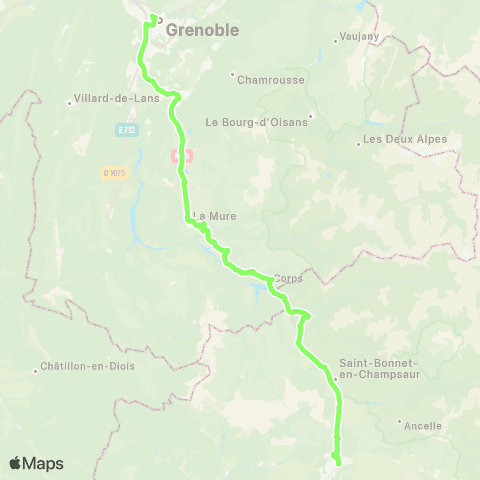 ARA Cars Région Isère Grenoble-Gap map