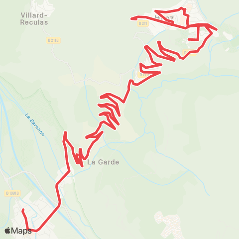 ARA Cars Région Isère L'Alpe d'Huez-Bourg d'Oisans-Grenoble map