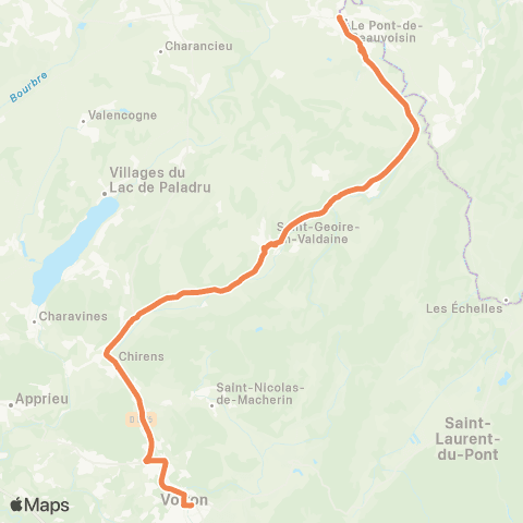 ARA Cars Région Isère Pont de Beauvoisin-Voiron map