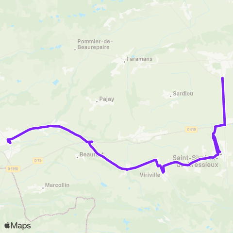 ARA Cars Région Isère Beaurepaire-la Cote St André map