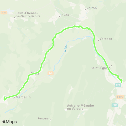 ARA Cars Région Isère St Marcellin-Moirans-Grenoble map